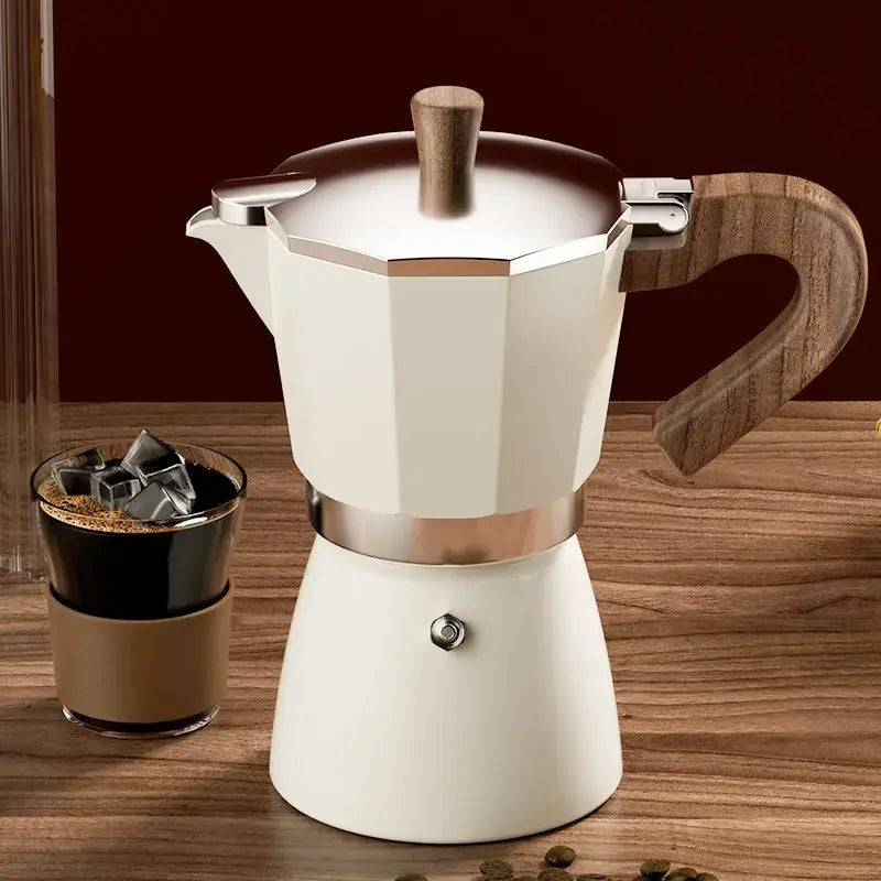 Aluminum Wood Moka Pot