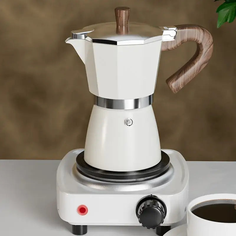 Aluminum Wood Moka Pot
