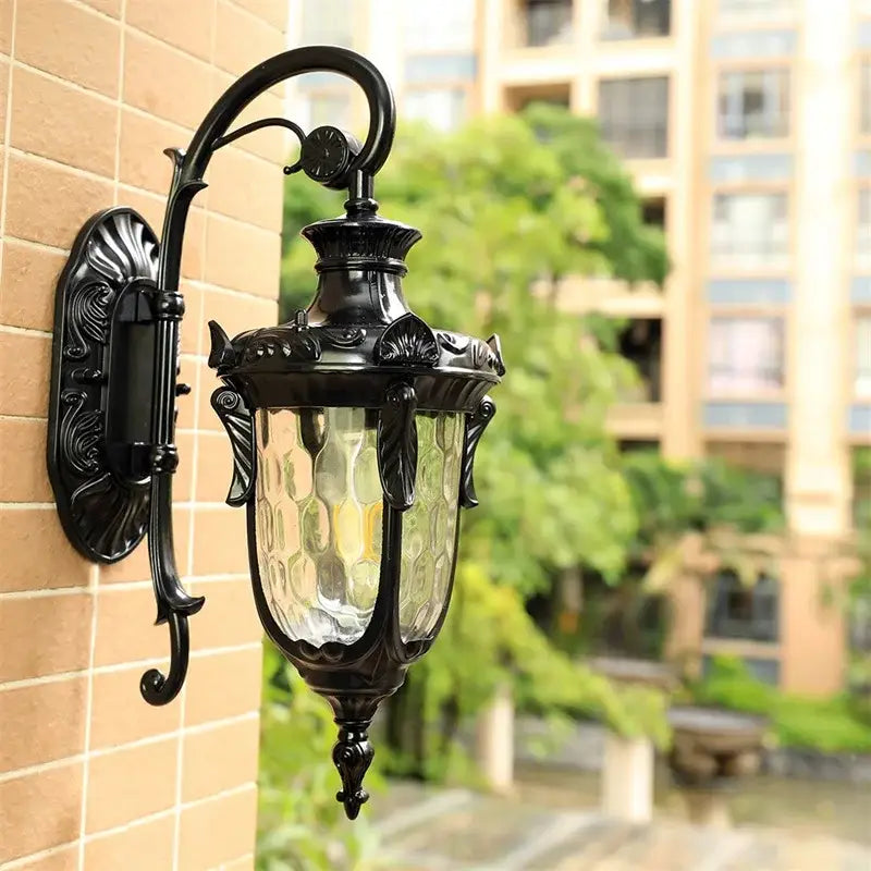Bronze Textured Glass Wall Lamp