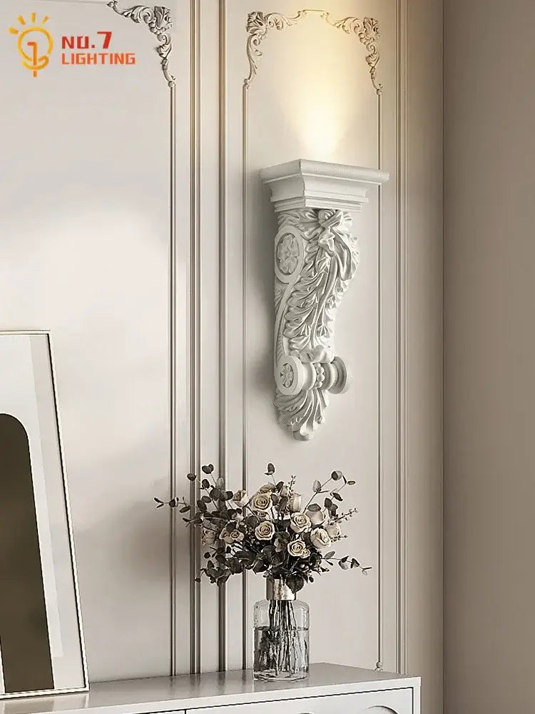 White Cream Resin Wall Lamp Living Room Light