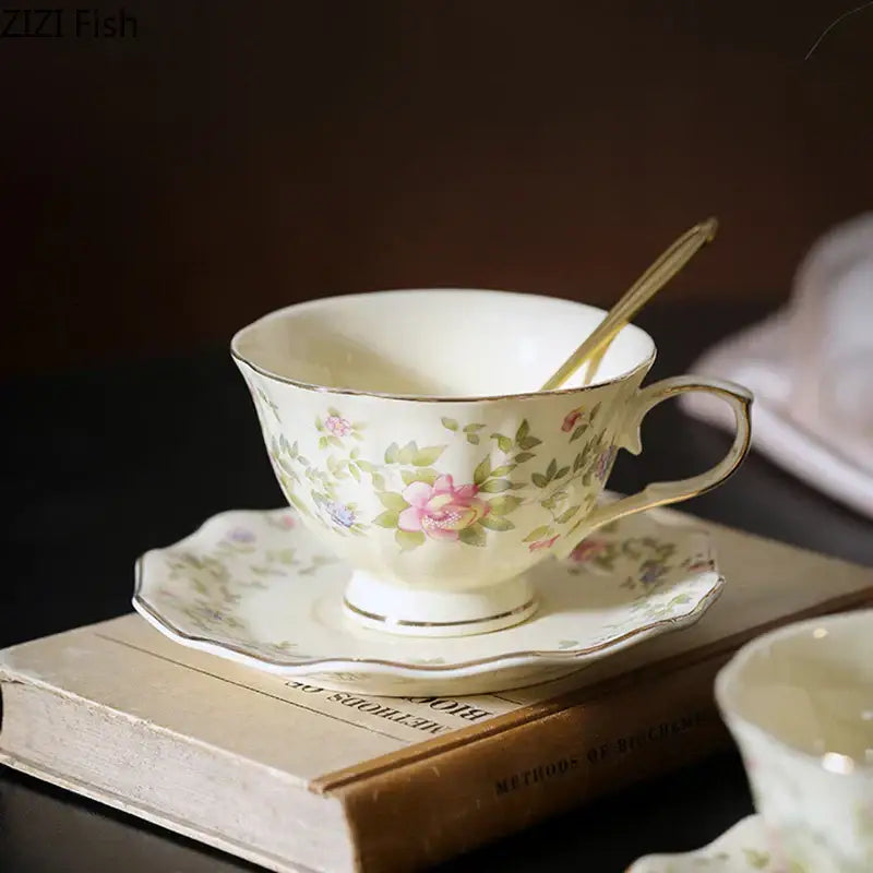 Pink Rose Ceramic Cup Set