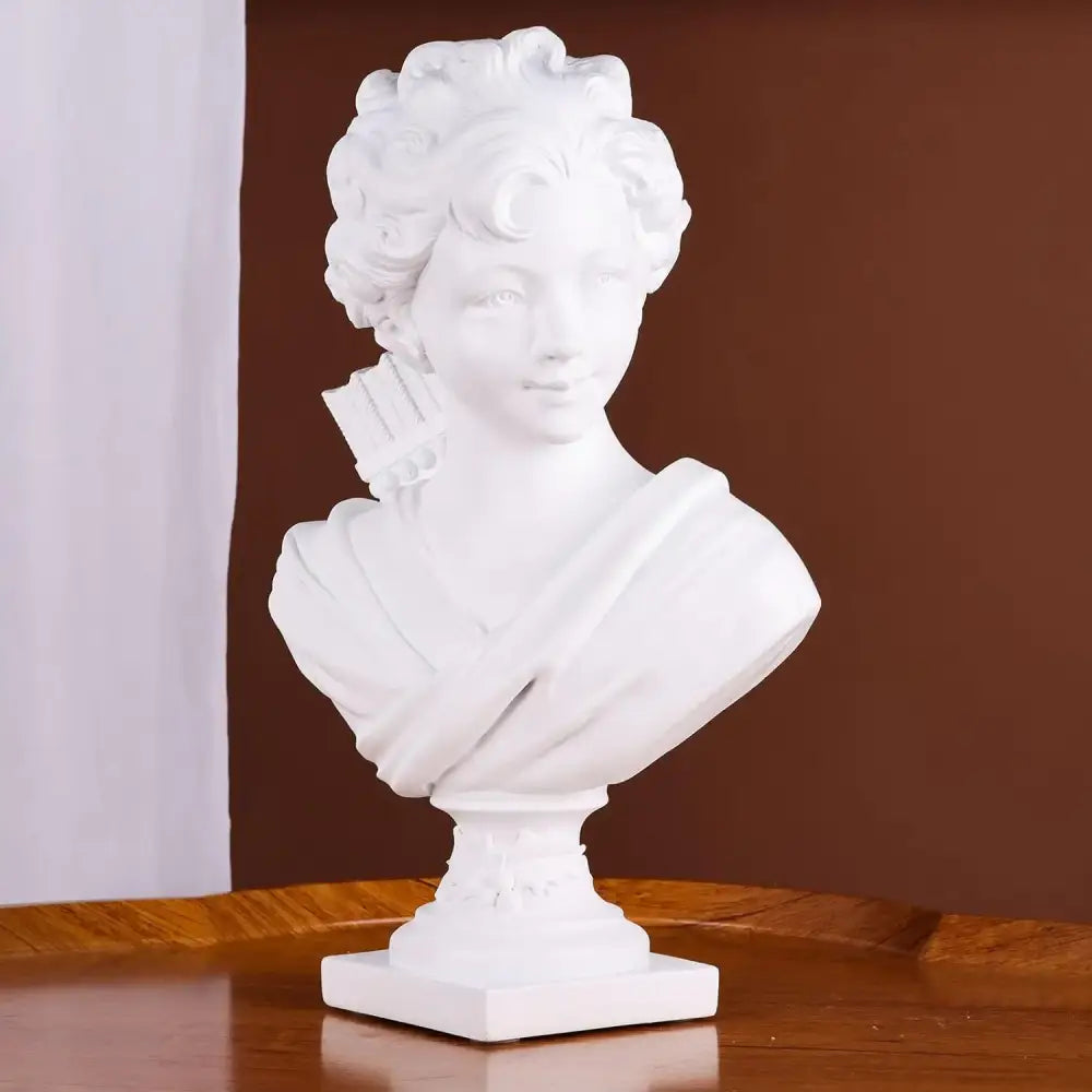 White Cupid Statue Plaster Sculpture Living Room