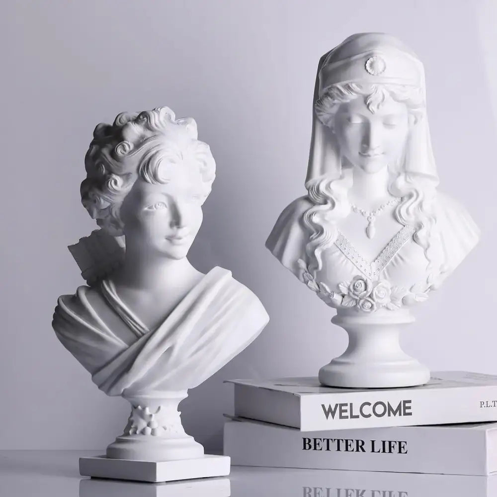 White Cupid Statue Plaster Sculpture Living Room