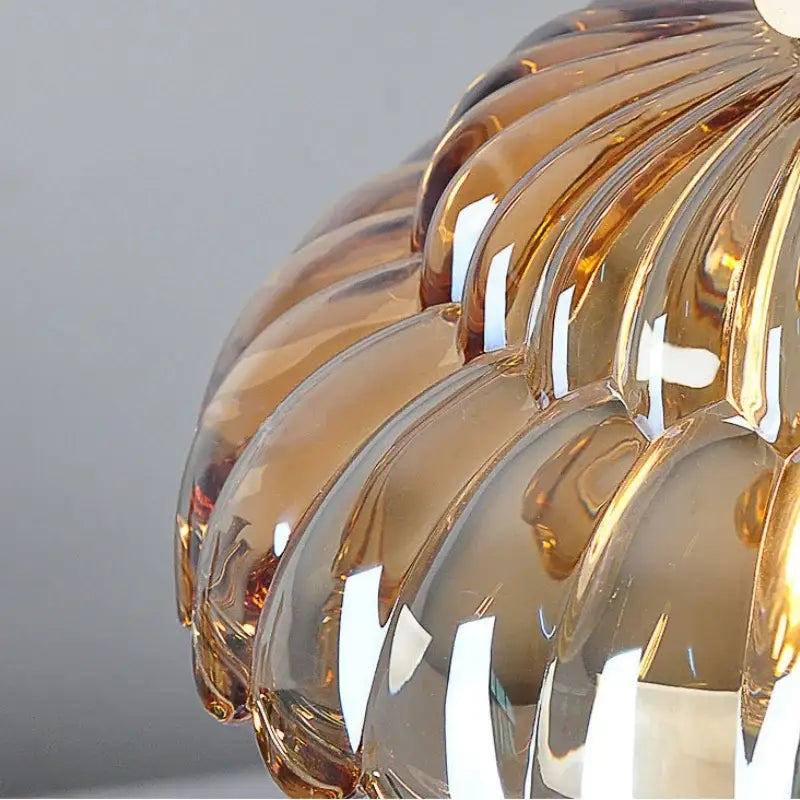 Amber Glass Dual-Head Kitchen Pendant Light