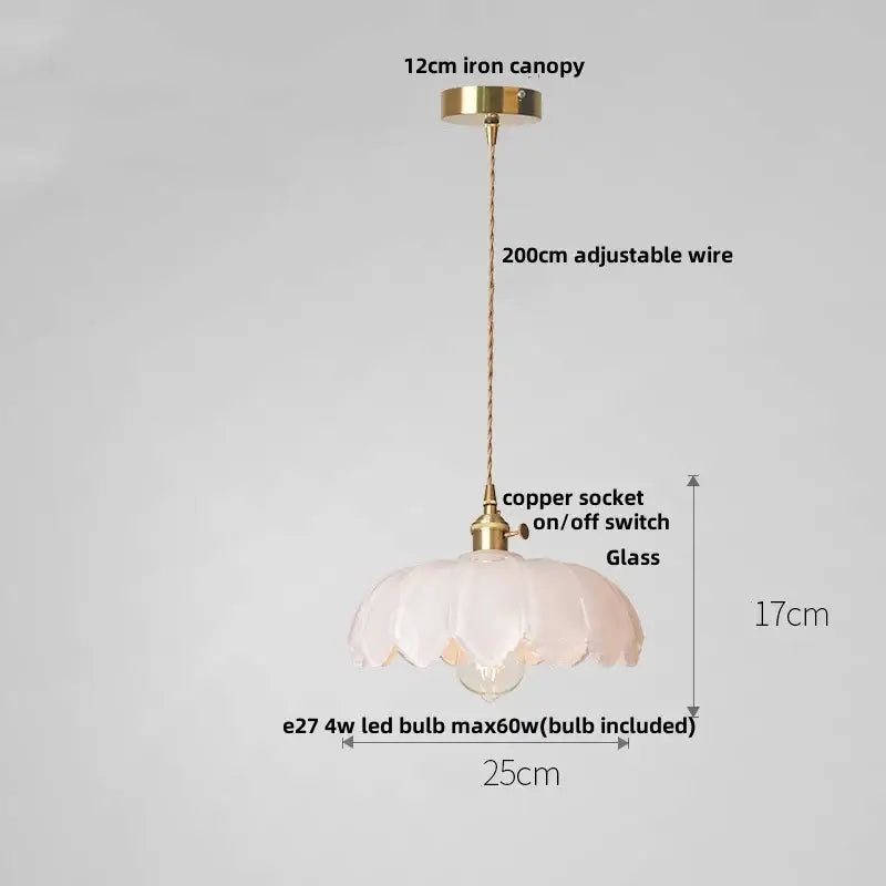 Amber Glass Dual-Head Kitchen Pendant Light