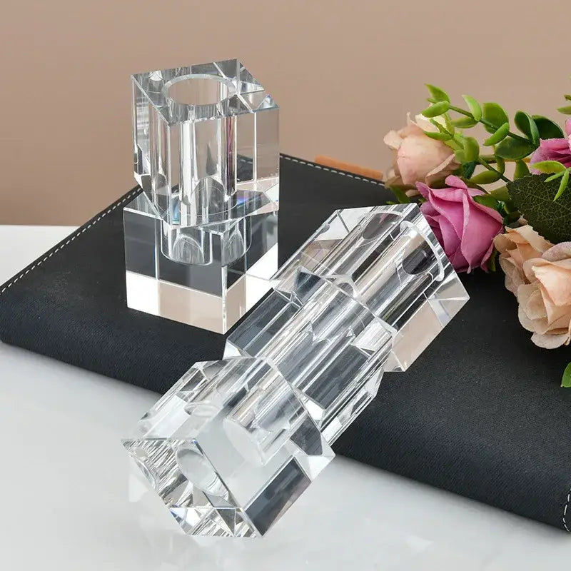 Fluted Clear Glass Vase
