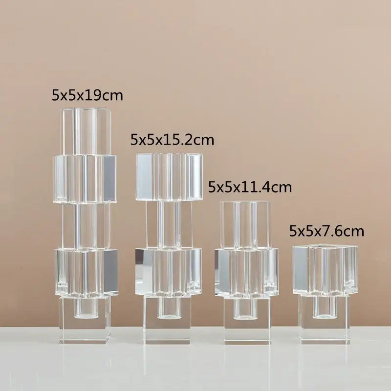 Fluted Clear Glass Vase