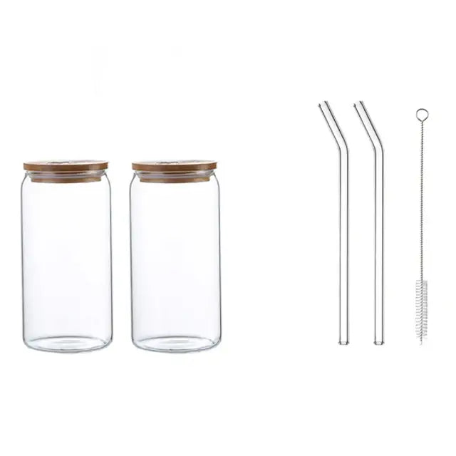 Glass Bamboo Drink Cup