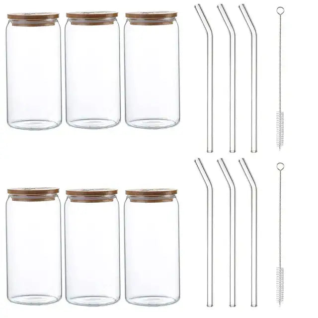 Glass Bamboo Drink Cup
