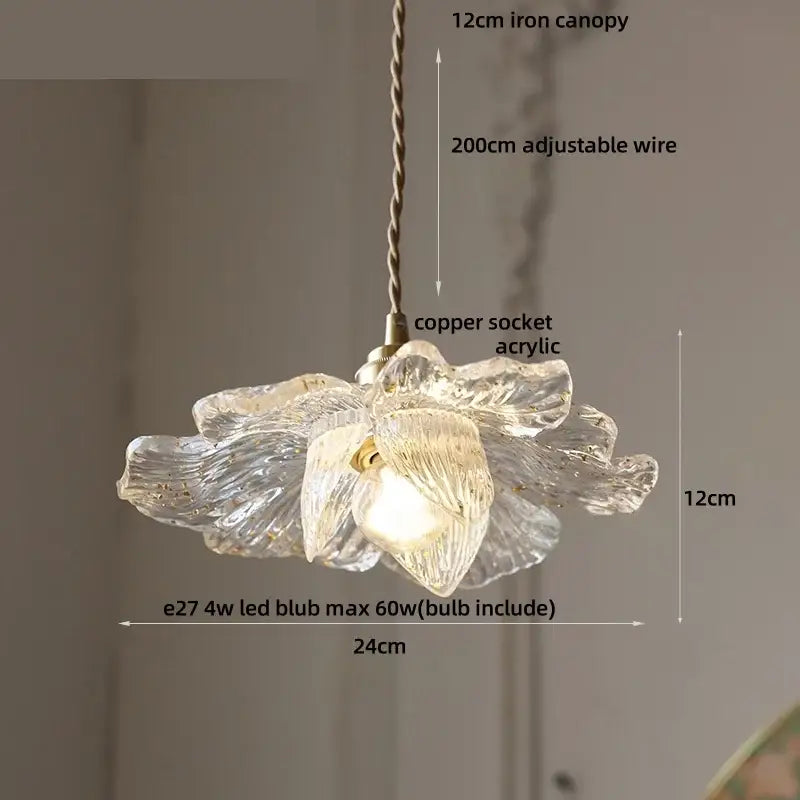 Clear Glass Floral Pendant