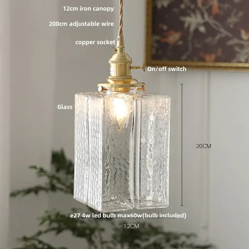 Clear Glass Floral Pendant