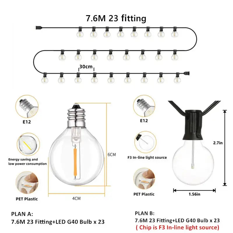 Clear Glass String Lights