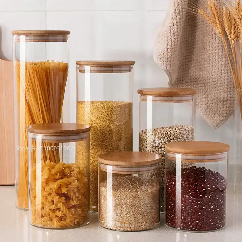Glass Jars Bamboo Lids