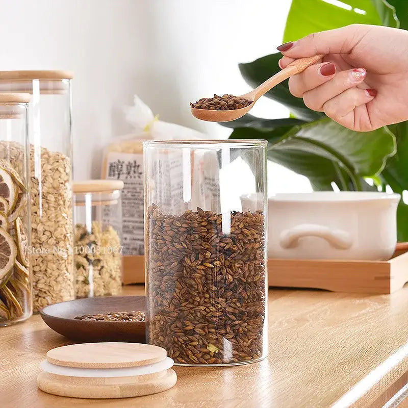 Glass Jars Bamboo Lids