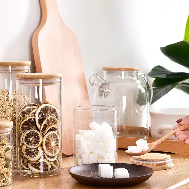 Glass Jars Bamboo Lids