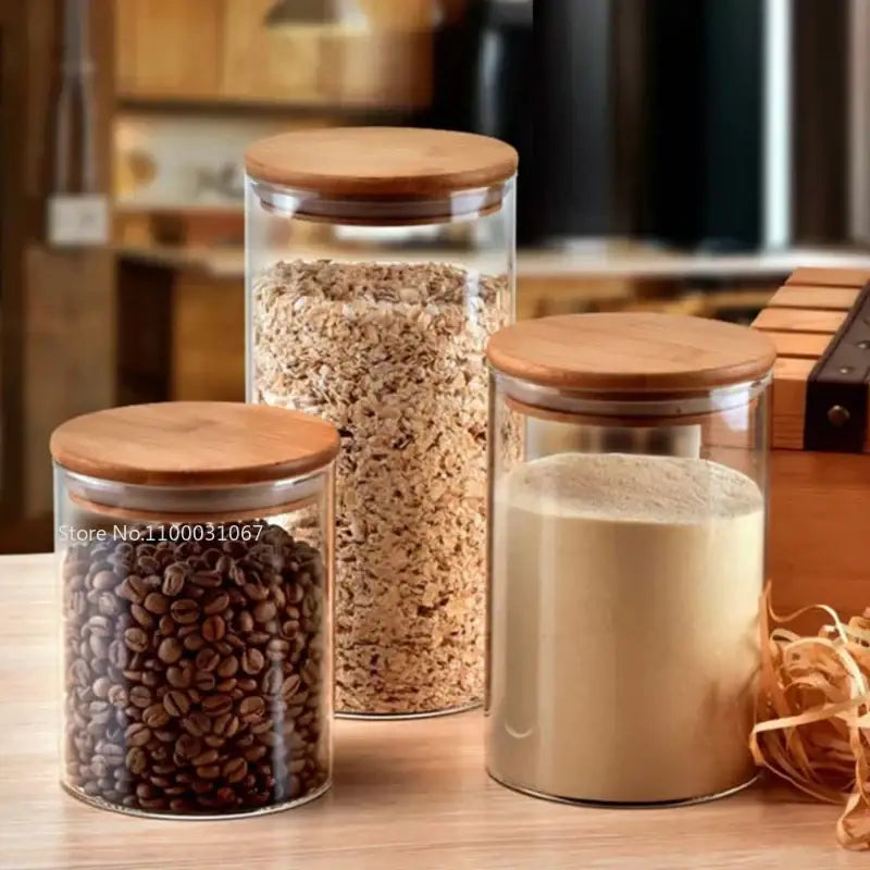 Glass Jars Bamboo Lids