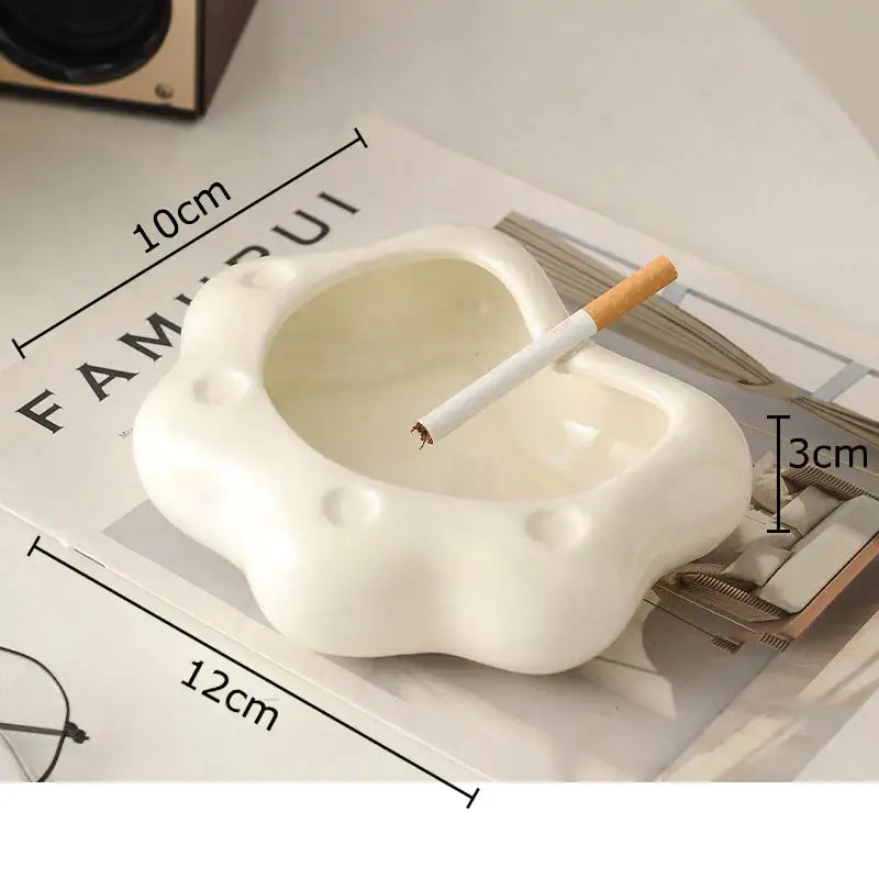 Porcelain Cloud Cat Ashtray