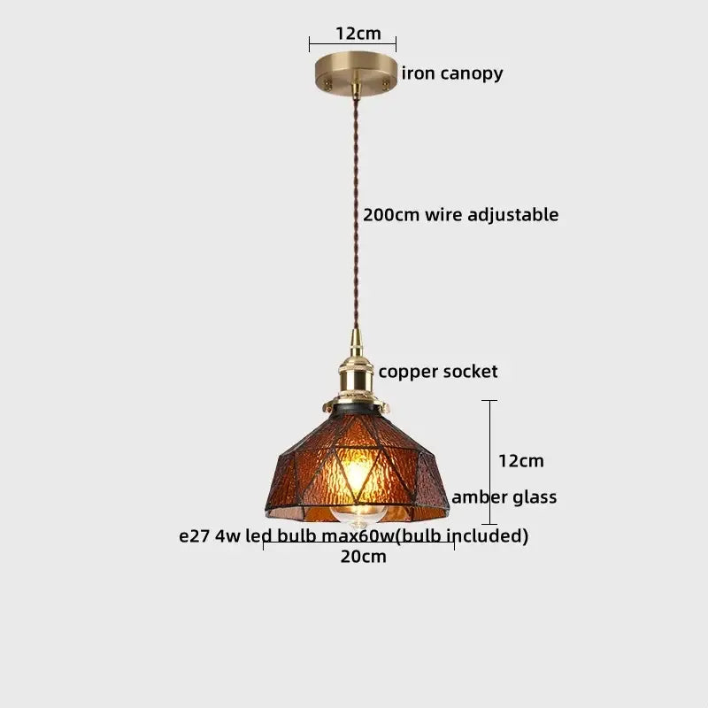 Brass Ceramic LED Pendant Light with Color Modes