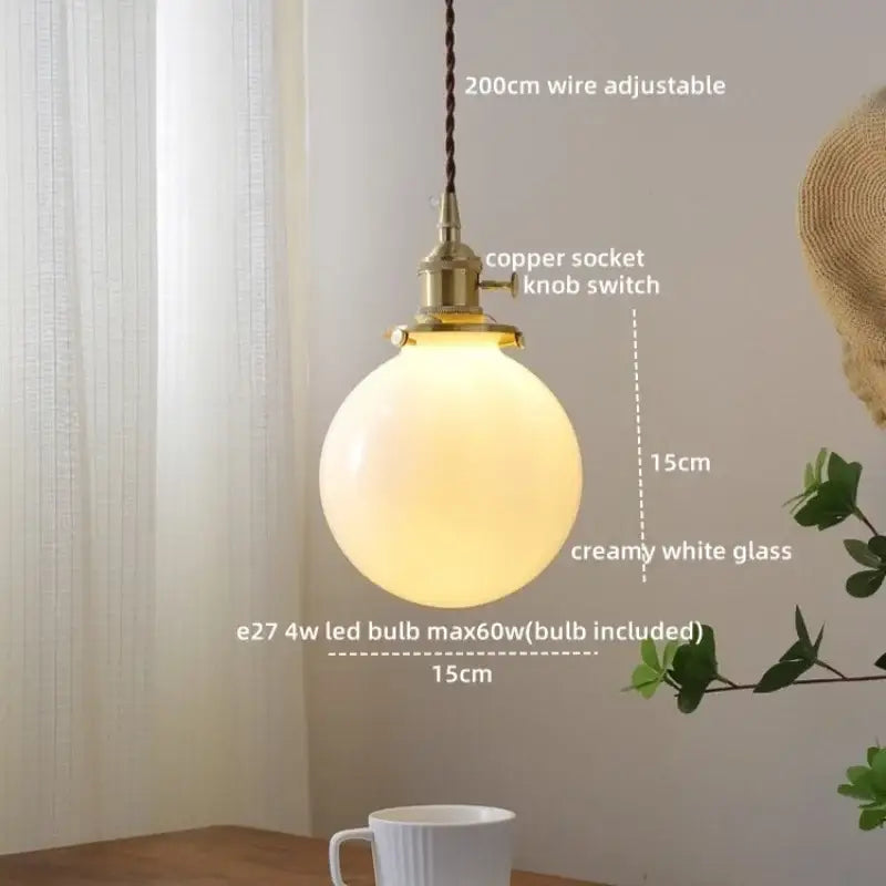 Brass Ceramic LED Pendant Light with Color Modes