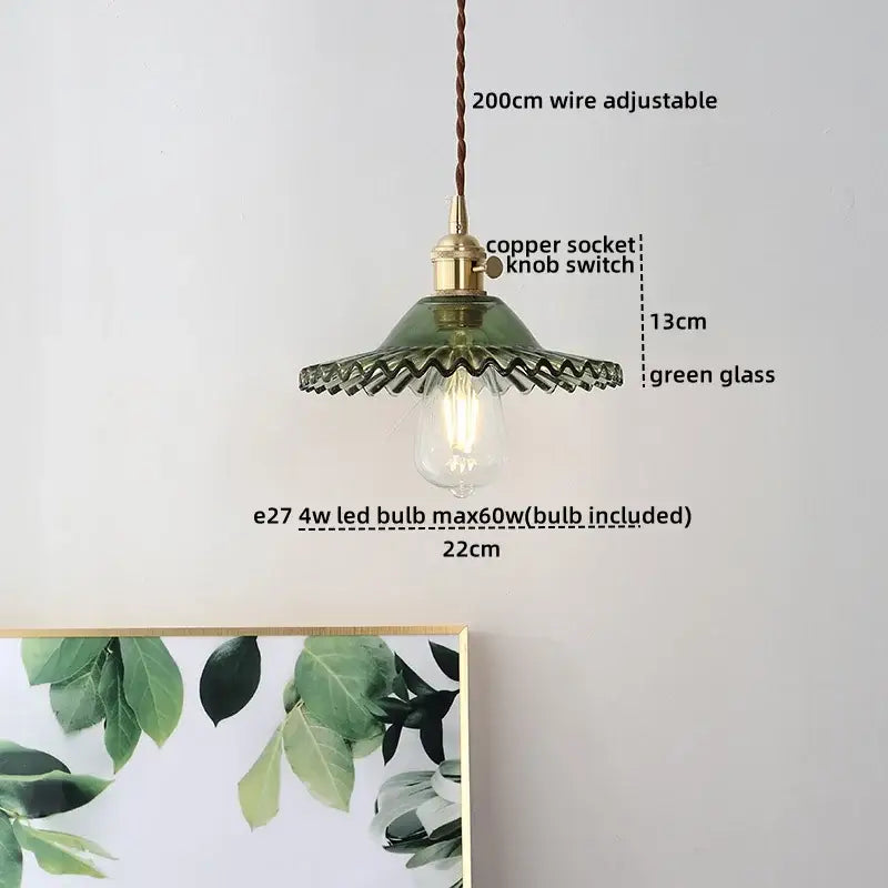 Brass Ceramic LED Pendant Light with Color Modes