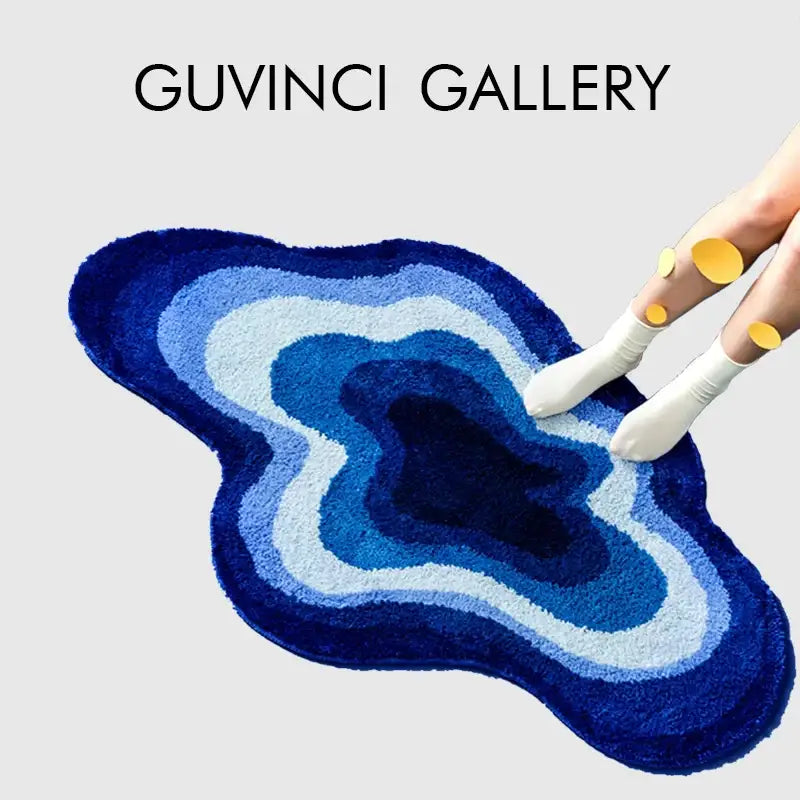 Blue Wavy Geode Rug