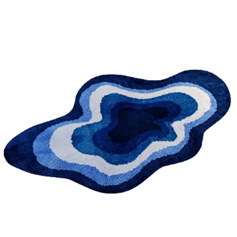 Blue Wavy Geode Rug