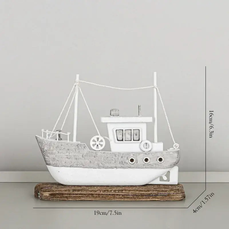 White Gray Ship Model