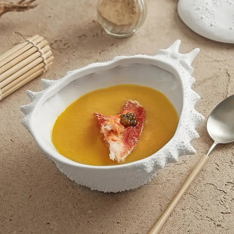 White Shell Ceramic Bowl