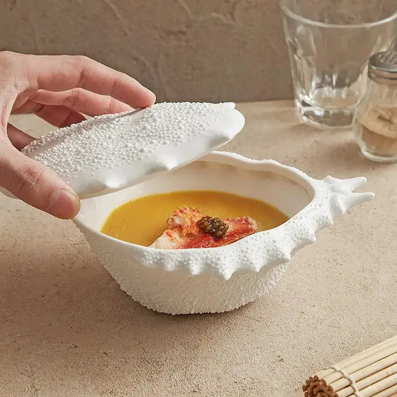 White Shell Ceramic Bowl