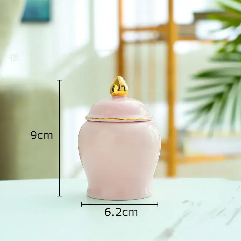 Ceramic Gold Lid Storage Jar