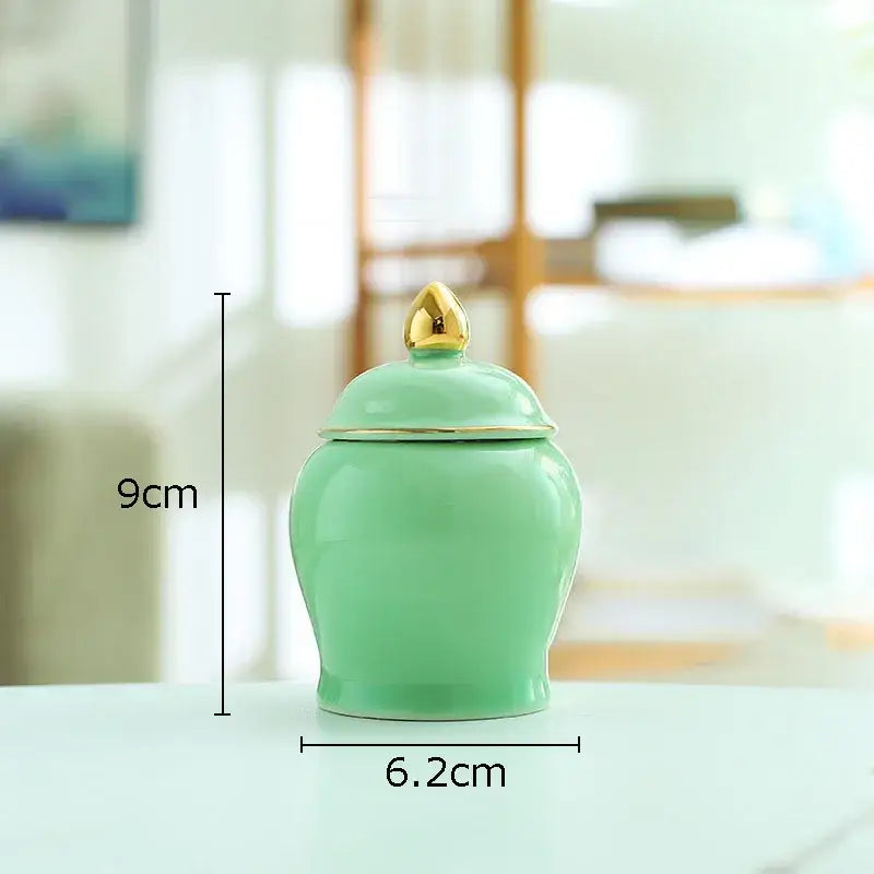 Ceramic Gold Lid Storage Jar
