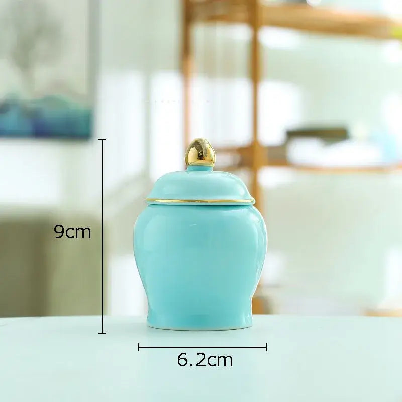 Ceramic Gold Lid Storage Jar