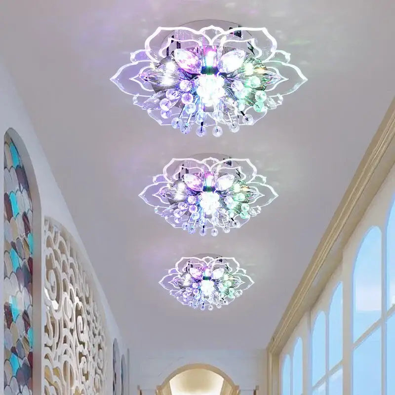 Crystal Flower Ceiling Light Surface-Mounted