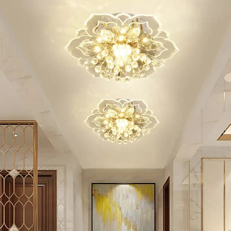 Crystal Flower Ceiling Light Surface-Mounted