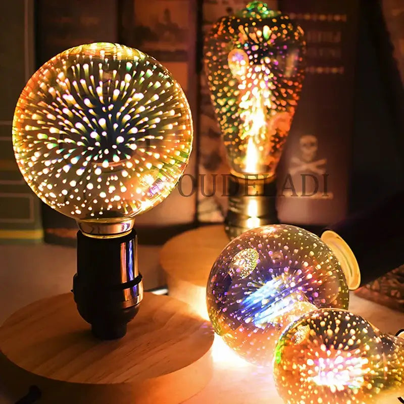 3D Glass Fireworks Table Lamp