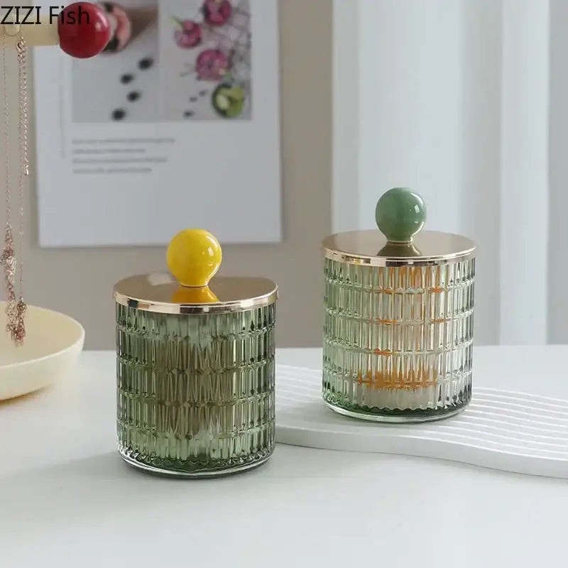 Glass Gold Tea Canisters