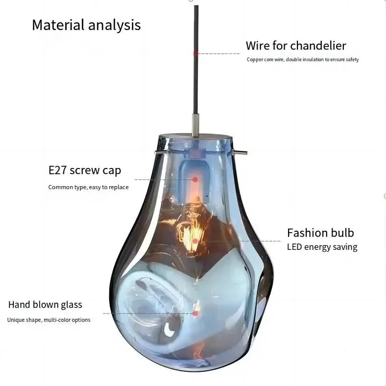 Glass Modern Pendant Chandelier