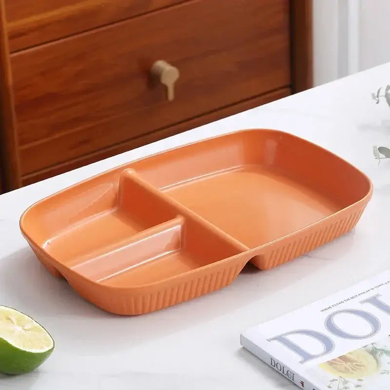 Ribbed Divided Dining Plates