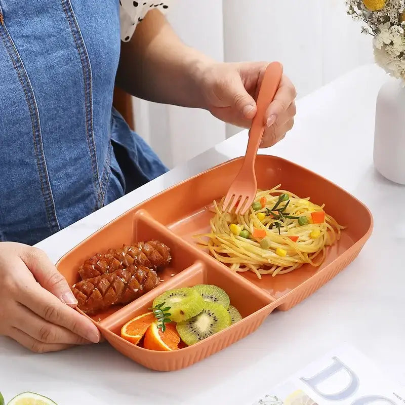 Ribbed Divided Dining Plates