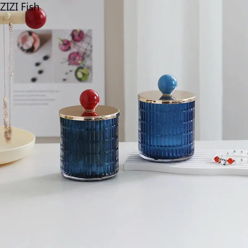 Ribbed Glass Tea Canisters