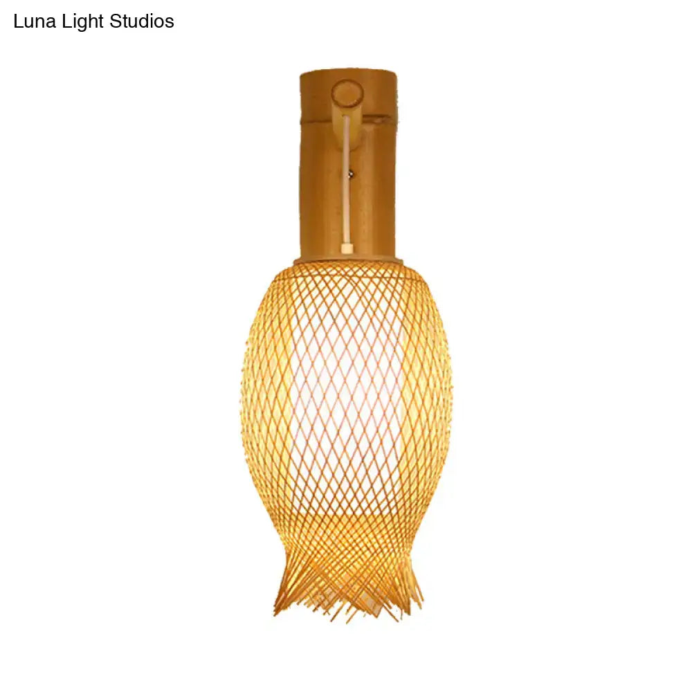 Bamboo Woven Wall Lantern