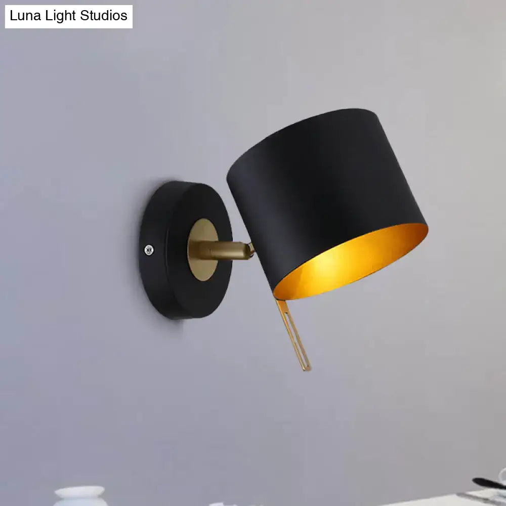 Black Gold Drum Sconce