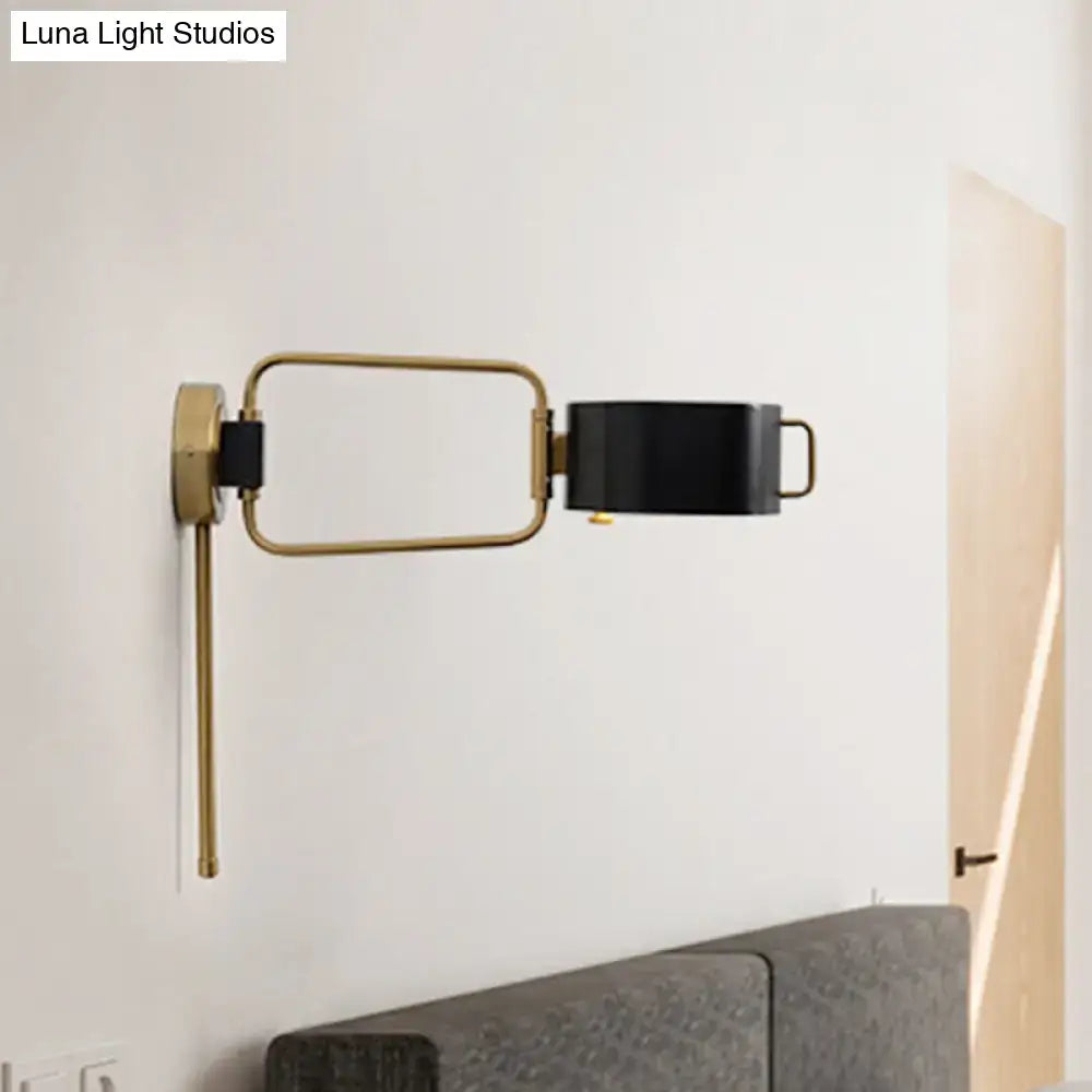 Black Drum LED Sconce