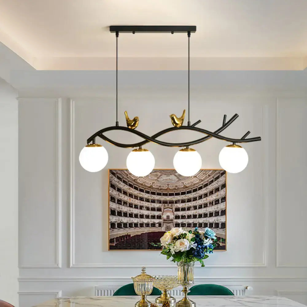 Black Linear Branch Lamp