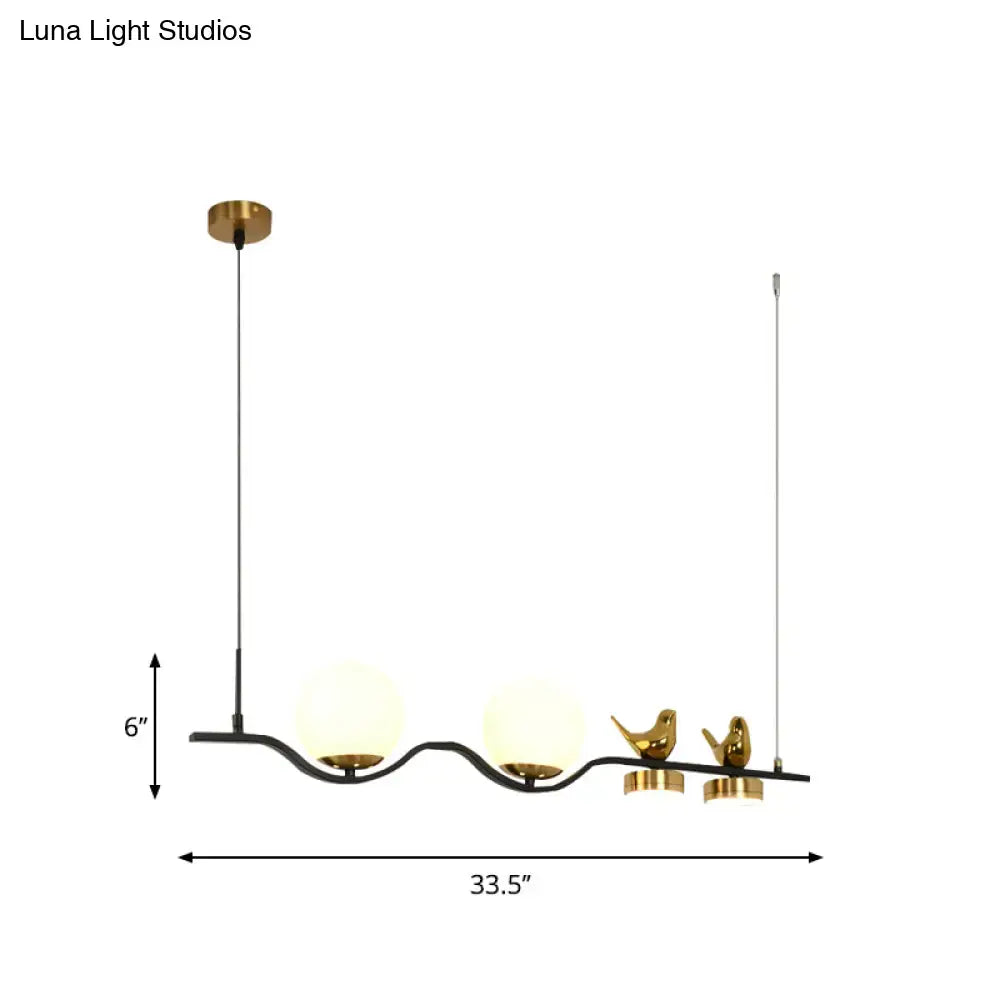 Black Linear Branch Lamp