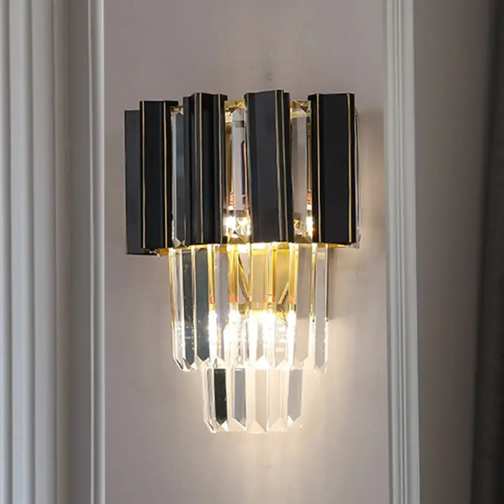 Black Crystal Prism Wall Lamp