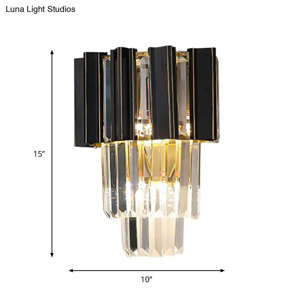 Black Crystal Prism Wall Lamp