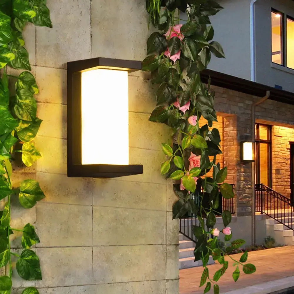 Black LED Flush Wall Lamp