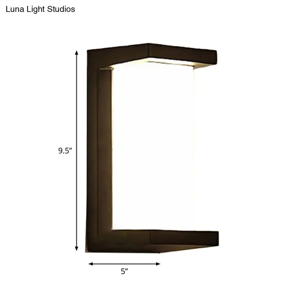 Black LED Flush Wall Lamp