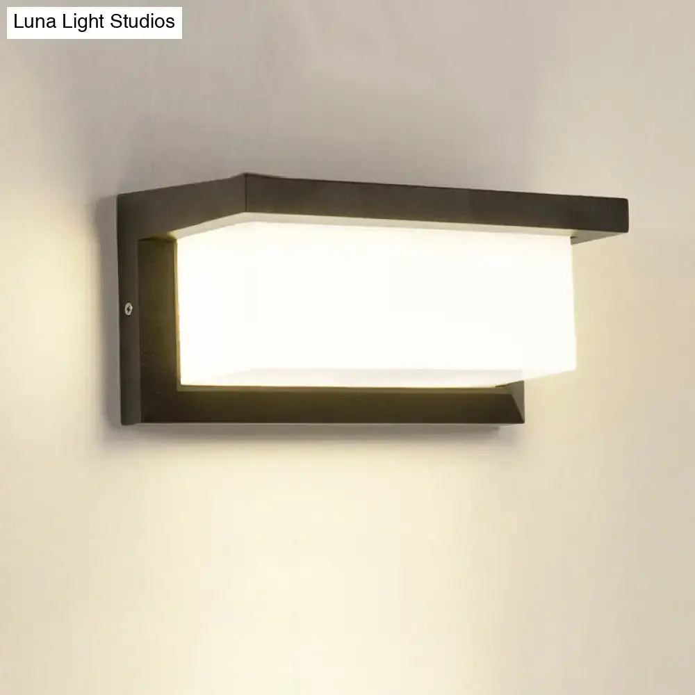 Black LED Flush Wall Lamp